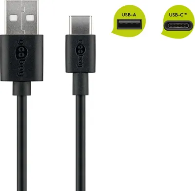 Immagine prodotto di Goobay 59118 Cavo USB 2.0 0,5 m USB A USB C Nero