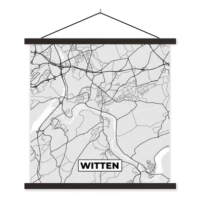 Produktbild von MuchoWow® Textilposter Witten - Karte - Stadtplan - Deutschland - Karte 40x40 cm mit schwarzem Rahmen - Fotos