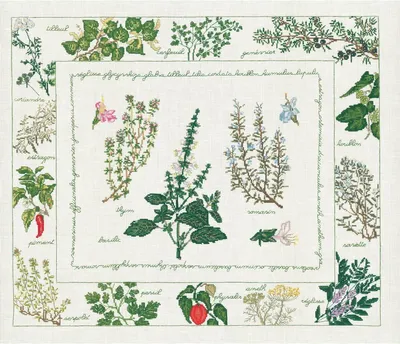 Produktbild von Le Bonheur des Dames Kreuzstich Set "Herbarium", Zählmuster, 54x46cm