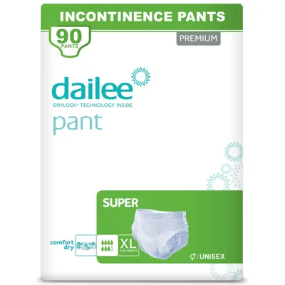 Zdjęcie produktu dla Dailee Pants Super L - 90x pieluchomajtki dla dorosłych - majtki chłonne dla kobiet i mężczyzn - 7 kropli, rozmiar duży