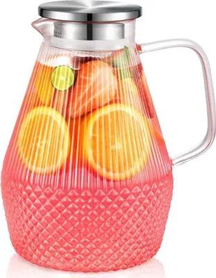 Produktbild von Famanu Glaskaraffe 2,4 L - Hitzebeständig, mit Deckel