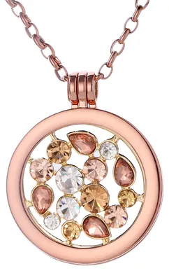 Produktbild von Morella Damen Halskette roségold 70 cm Edelstahl mit Anhänger und Coin 33 mm Tropfen in Schmuckbeutel