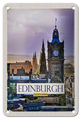Produktbild von Blechschild Reise 12x18cm Edinburgh Scotland Uhrturm Dekoration