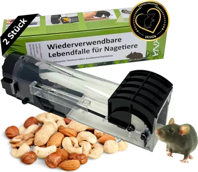 Produktbild von EKNA Mäuse Lebendfalle - 2x Ratten Lebendfalle - Rattenfalle widerverwendbar - Ökologische Nagetierbekämpfung