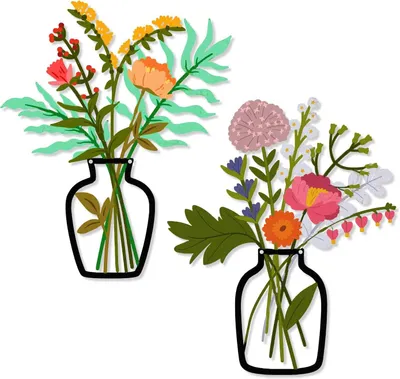 Produktbild von Wanddekoration Metall 2 Stück, Blumen, mehrfarbig, für Wohnzimmer