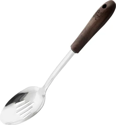 Produktbild von Stanley Rogers Schlitzlöffel, Schaumlöffel mit Walnussholz-Griff, Abseihlöffel mit Funktionsteil aus Edelstahl für beschichtete Töpfe und Pfannen (Farbe: Silber/Braun)