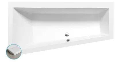 Produktbild von ANDRA L SLIM asymmetrische Badewanne 180x90x45cm, weiss