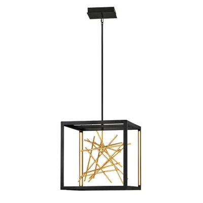 Produktbild von Elstead Styx LED Hängeleuchte 54cm Schwarz und vergoldetes Gold