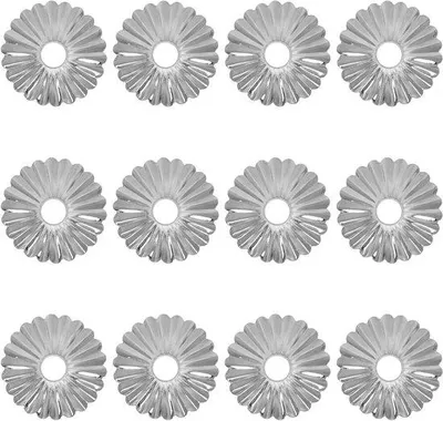 Obrázek produktu pro Stínidla lamp – dekorativní, květinové – osvětlení, dekorace – kovové, ve tvaru květiny – 12 kusů – stříbrné