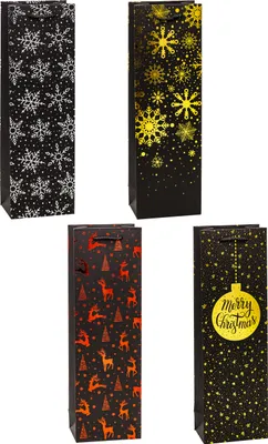 Produktbild von TSI 12 Flaschenbeutel Premium Weihnachten 2 Motiv sortiert 12.0 x 38.0