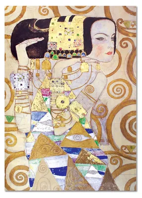 Produktbild von Giallobus - Porträt vom Warten - Gustav Klimt - 50L x 70W cm - Bild - Acrylglas