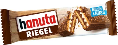 Immagine prodotto di Barretta di wafer Hanuta con crema di latte scremato alla nocciola 34g