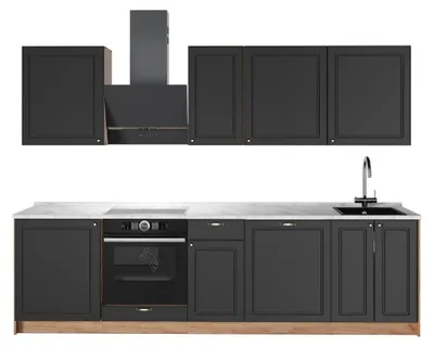 Immagine prodotto di Cucina componibile Vicco Fame-Line Oro-antracite rustico/Rovere dorato 280 cm, PL Marmo, Model 64186