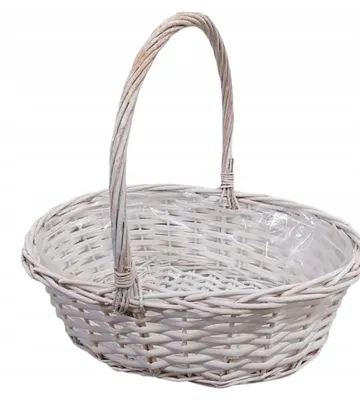Obrázek produktu pro Bílý proutěný koš velký 42 cm