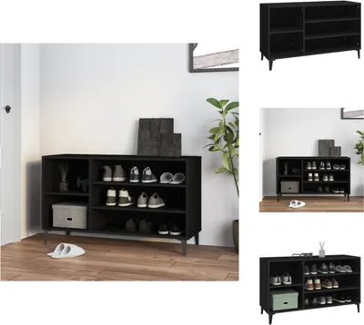 Produktbild von vidaXL Schuhregal Schwarz 102x36x60 cm Holzwerkstoff -  Schuhregale & -schränke