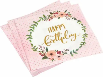 Image de 20 serviettes en papier 33 x 33 cm joyeux anniversaire