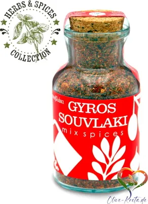 Produktbild von ELLIE 14205 Mischung für Gyros / Souvlaki 40g im Korkenglas von Kreta