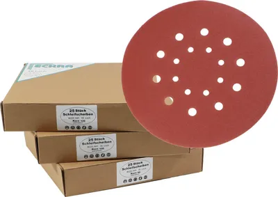Produktbild von 75 Blatt Schleifscheiben 225mm Korn 80, 100, 120 Schleifpapier für Wand- Deckenschleifer