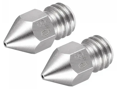 2er-Pack 0,6 mm 3D-Drucker Düsen Edelstahl M6 für 1,75 mm Filament