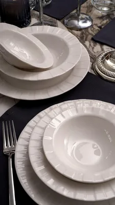 Obrázok produktu pre Hermia Concept, kvalitná súprava riadu (18 kusov) vyrobená zo 100% porcelánu, biela