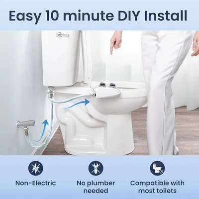Produktbild von Famanu Bidet-WC-Aufsatz mit Doppelstrahler und 360° Selbstreinigung - Weiß