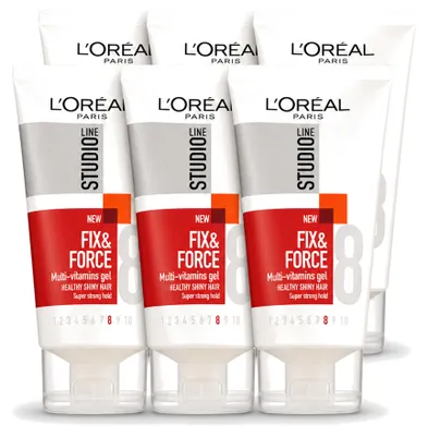 Obrázok produktu pre 6 x L'Oréal Paris Studio Line Essentials Fixačný gél Super Strong, 150 ml - výhodná balenka - 6 kusov