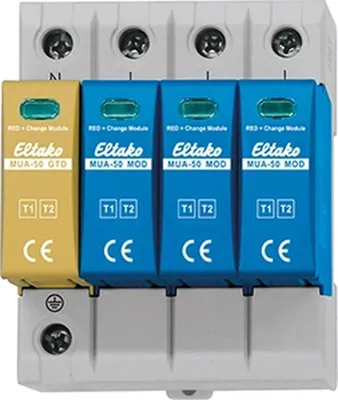 Immagine prodotto di ELTAKO Scaricatore di sovratensione modulare, tipo 1+2+3, montaggio su guida DIN, 1 pz.
