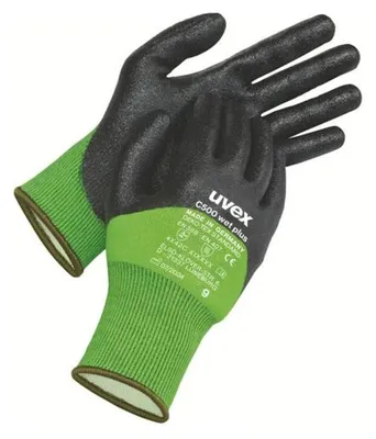 Productafbeelding van Uvex C500 Wet Plus, Zwart, Groen, Volwassene, Volwassene, Unisex, 1 stuk, Polyethyleen, Viskose, Polyamide, Glasvezel