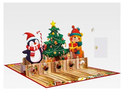 Produktbild von Weihnachtskarten – 3D-Grußkarte – Geldhalter mit Umschlägen für Jugendliche und Erwachsene