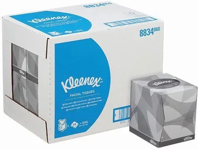Produktbild von Kleenex® Kosmetiktücher - Würfel-Box / Weiß - 12 Dispenser Cubes  x 88 Sheets | Karton (12 Boxen)