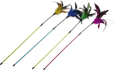 Produktbild von Beeztees Katzenspielzeug Angel bunte Federn