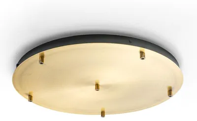 Imagen del producto de Alice B, roseta redonda para techo, modelo T/6, para 6 puntos de luz, fabricada en metal color latón, con bloque de conexiones y conexiones para cables. – Componentes Gea Luce