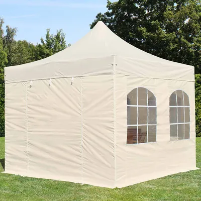 Produktbild von TOOLPORT 3x3m Stahl Faltpavillon, inkl. 4 Seitenteile, creme