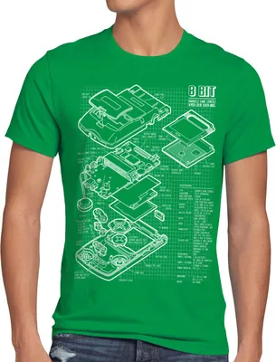 Produktbild von style3 8-Bit Handheld Blaupause Herren T-Shirt Videospiel