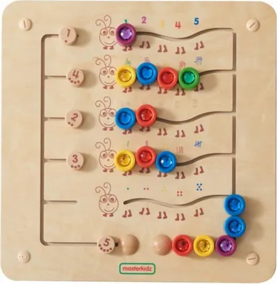 Obrázok produktu pre MASTERKIDZ Farebné húsenice Učíme sa čísla a množstvá - Montessori vzdelávacia nástenná tabuľa