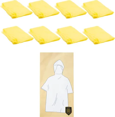 Produktbild von 8x Regenponcho Regencape Festivalponcho Notfallponcho Regenschutz Kapuze Universal