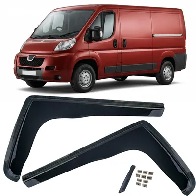 Für Peugeot Boxer ab 2006- Windabweiser Regenabweiser Windschutz Schwarz in der Farbe Schwarz von Carparts-Online GmbH