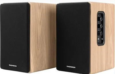 Produktbild von Lautsprecherset - THOMSON - 2 Lautsprecher - Schwarz und Holz