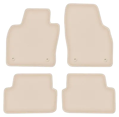 Produktbild von Velours-Fußmatten für Volkswagen Polo VI 2017- (Schrägheck) – 4-tlg, Beige, passgenau – Wielganizator FORTUNA