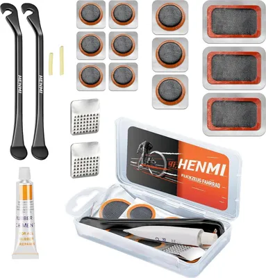 Image de Kit de réparation pour pneus de vélo avec kit de réparation et démonte-pneu