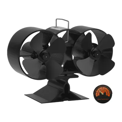Immagine prodotto di Jopassy ventilatore per stufa 8 pale ventilatore per stufa ventilatore per stufa a legna doppio motore impotente per stufa a legna camino ventilatore a legna