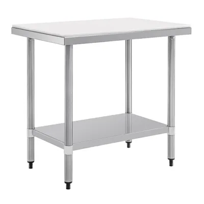 Produktbild von Vogue Arbeitstisch mit Schneidebrett 90x90x60 cm – Edelstahl-Arbeitstisch mit umdrehbarem PE-HD Schneidbrett