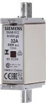 Produktbild von Siemens NH-Sicherung NH000 32A gG 500Vac/250Vdc, 65 mm, 84 mm, 62 mm, 130 g