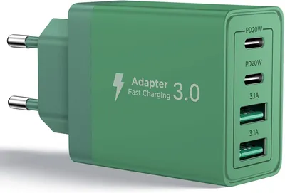 Produktbild von USB C Ladegerät, 4-Port Netzteil mit Intelligent QC USB-A und USB-C Power Adapter, 40W Schnellladegerät Mehrfach USB Charger für iPhone,Samsung