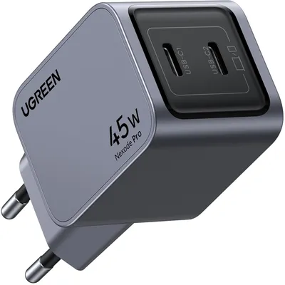Image de Chargeur Ugreen Nexode Pro 45W, 2X Usb-C (Gris)