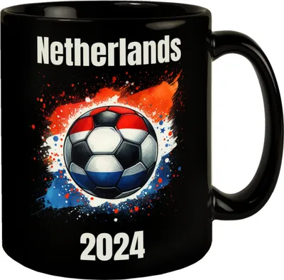 Produktbild von Fußball Niederlande Flagge Tasse in Schwarz