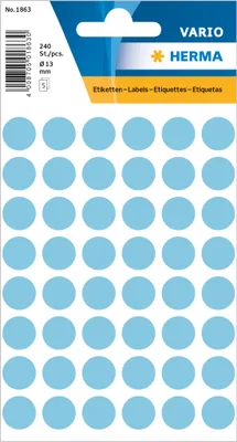 Produktbild von HERMA Multi-purpose labels ø 12mm blue 240 pcs., ø 12 mm