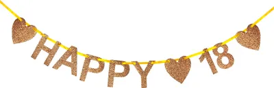 Produktbild von Oblique Unique Happy 18 Girlande Banner für 18. Geburtstag Deko Birthday Jubiläum Party Dekoration - rosé glitzernd