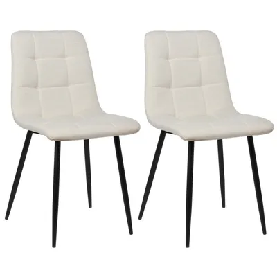 Produktbild von CLP 2er Set Esszimmerstuhl Tilde gepolstert mit Rückenlehne bis 150 kg belastbar creme Material Stoff