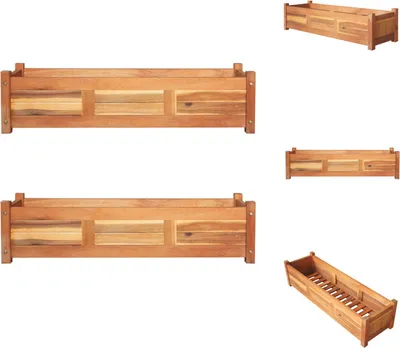 Produktbild von vidaXL Garten-Hochbeete 2 Stk. Akazienholz 100x30x25 cm -  Blumentöpfe & Pflanzgefäße